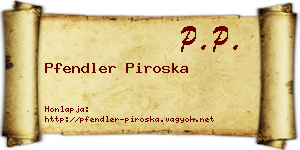 Pfendler Piroska névjegykártya